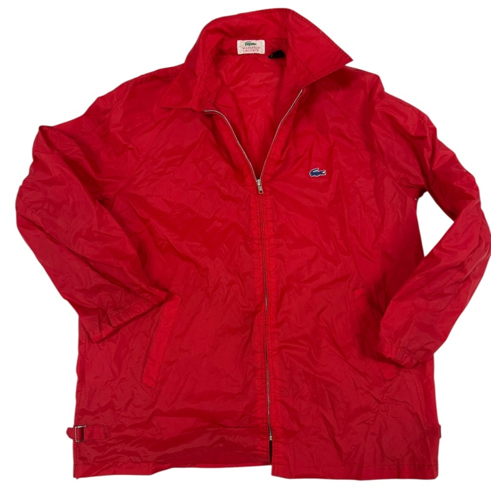 1980s Lacoste Red Full Zip, Hoodie Stow Away‎ Jacket